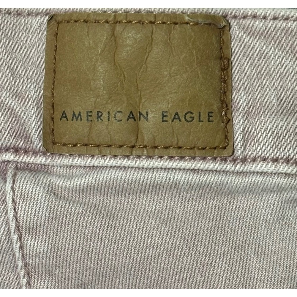 American Eagle Skater Jeans Women Size 2 High Rise Wide Leg Mauve - Picture 9 of 12